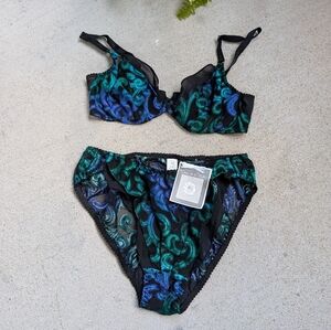 Vintage Oscar de la Renta Set Lingerie Bra Pantie 34C / M